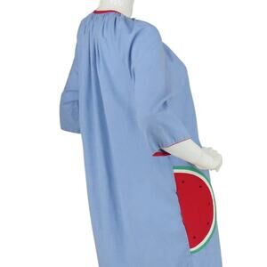Vintage Chambray Snap Button Watermelon Dress